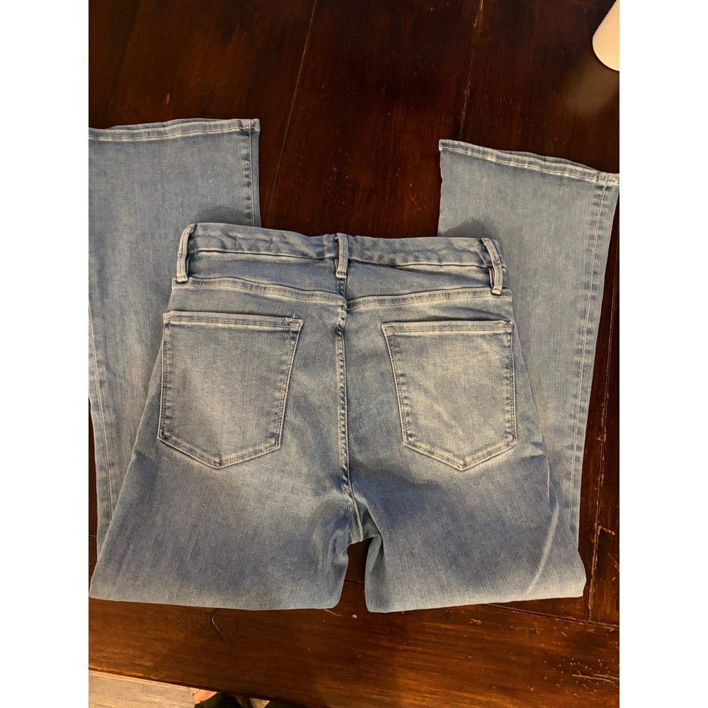 FRAME Le One Crop Mini Boot Jeans Womens Size 2 Medium Wash Blue High Rise Flare - Picture 8 of 13